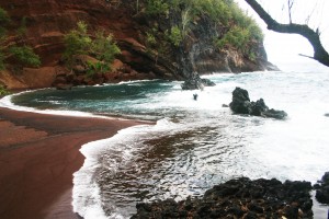 Red Sand Beach is a dramatically beautiful place that words can not rightly describe.