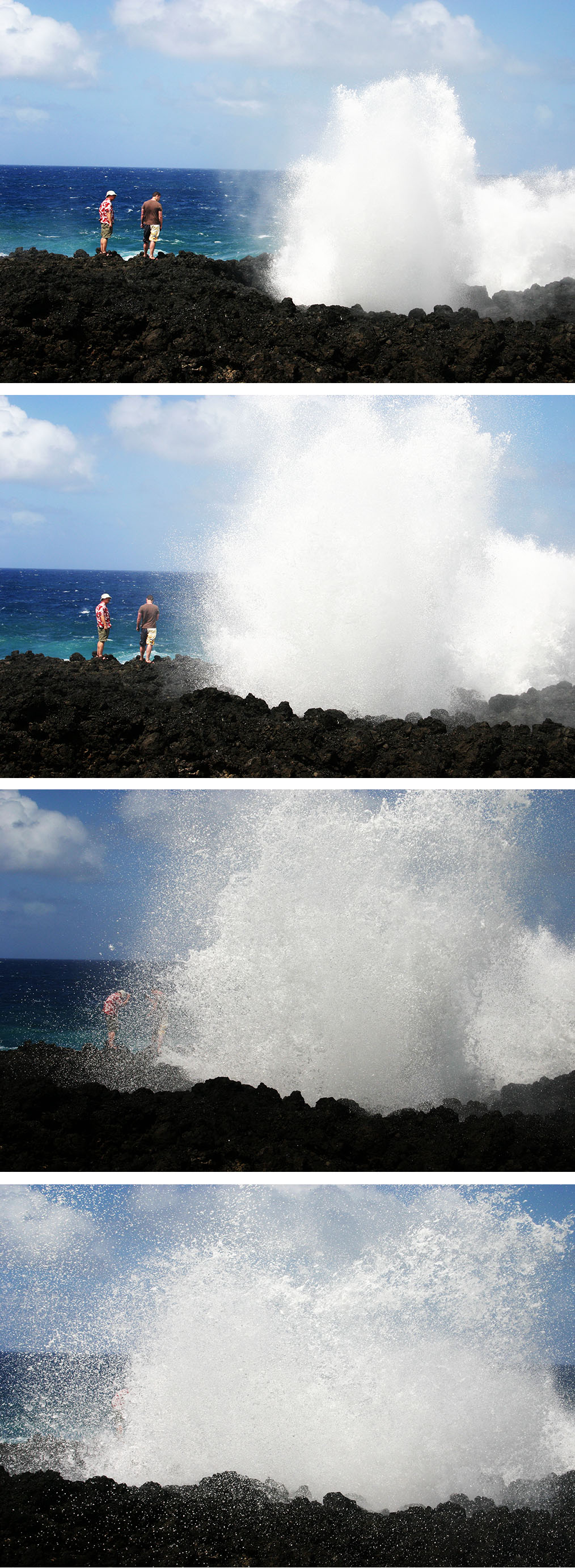Couple gets soaked by blowhole