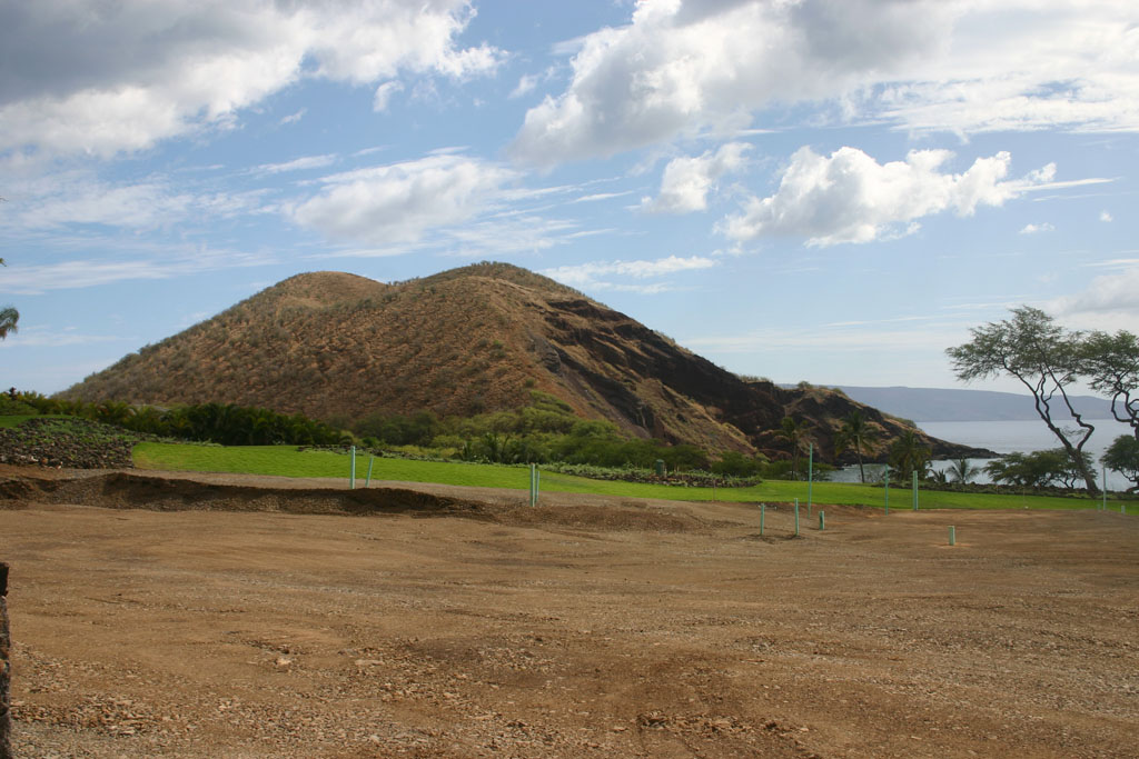 View of Pu'u Ola'i from the new "Maluaka Luxury Enclave" construction zone